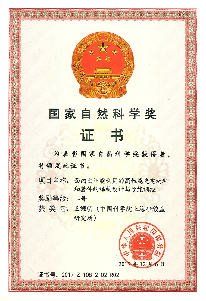 Second-Class National Natural Science Award